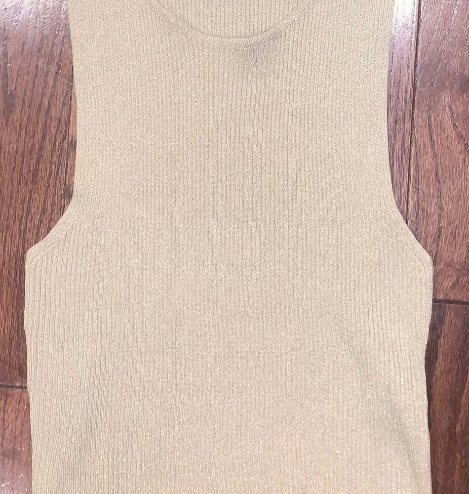 ZARA Women’s Shimmery‎ Gold Top – Size L